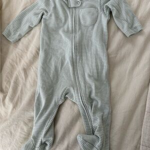 Carter's Soft Gray Striped Footie